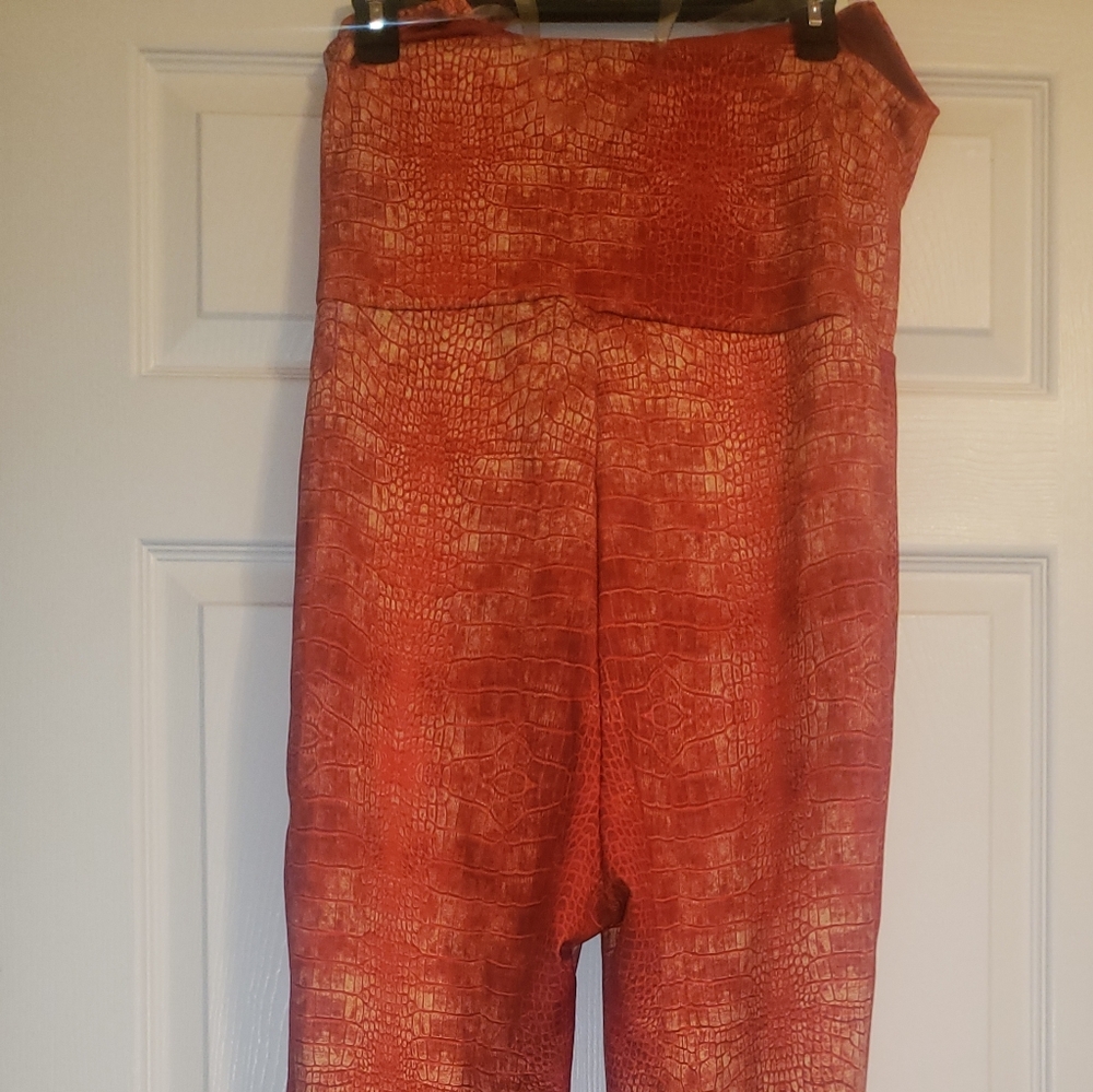 Faux snakeskin halter jumper